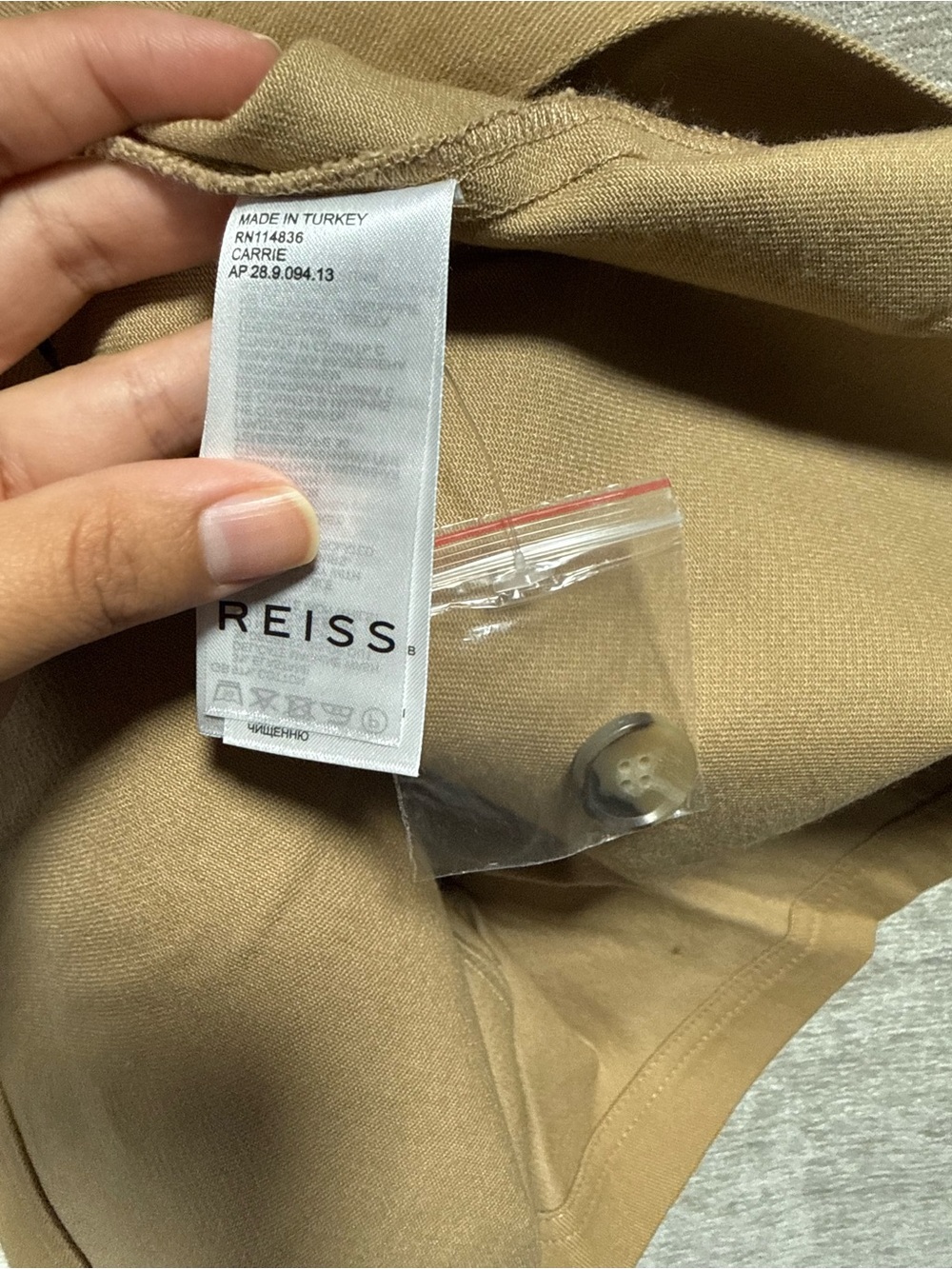 Reiss Carrie Belted Midi Skirt US 4 Camel Tan Button Front Utility Pencil - Picture 6 of 10